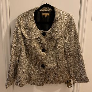 Beautiful Kasper size 16W gold and black metallic suit coat